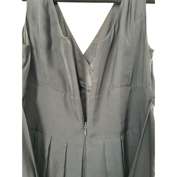 Brooks Brothers Dress Womens 2 Black Silk Sheer Pleated Dark Romantic Feminine - Picture 5 of 13